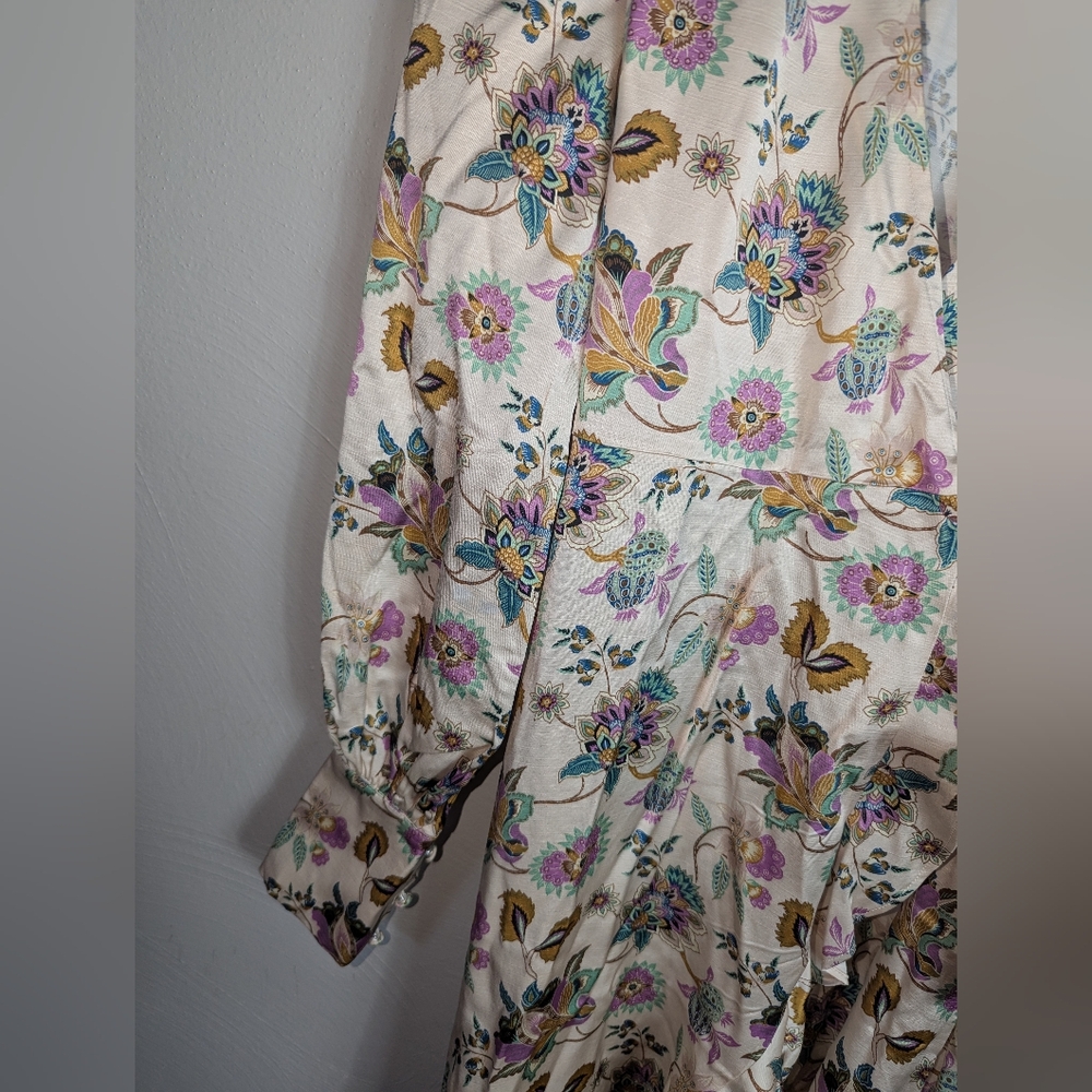 0 & Other Stories Los Angeles Atelier Cream Floral Maxi Wrap Dress - Picture 4 of 8